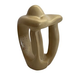Modern Minimalist Hand-Carved Stone Sculpture of Resting Man